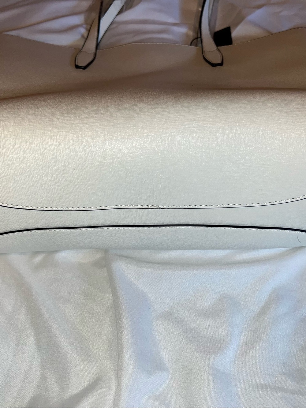 kate spade White Leather Double-Handle Tote - Picture 3 of 4